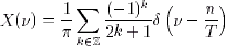 Expression de X(nu) pour un signal carré