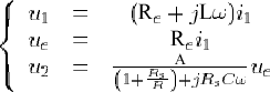 Expressions de u1, u2 et ue